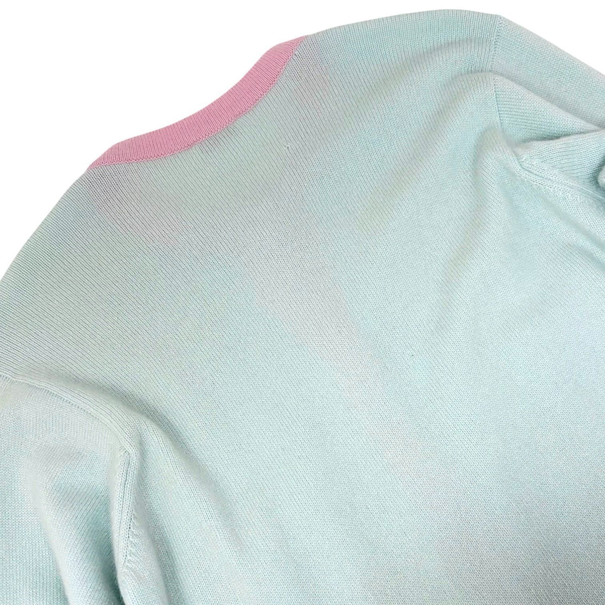 CHANEL Vintage CC Logo Cashmere Knit Long Cardigan Top Blue Pink 902470