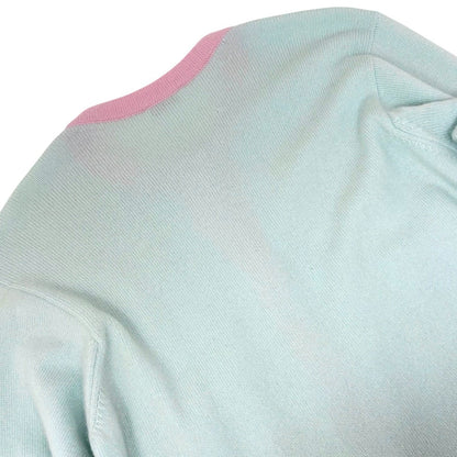 CHANEL Vintage CC Logo Cashmere Knit Long Cardigan Top Blue Pink 902470