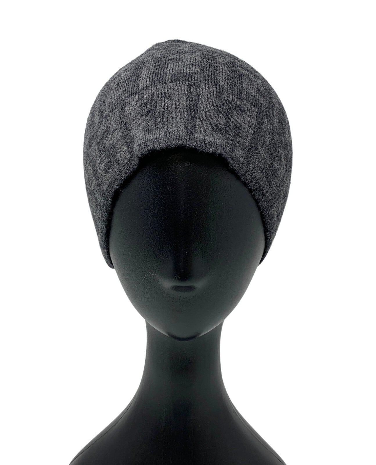 FENDI Vintage Zucca Monogram Knit Beanie #42 Hat Fashion Accessory Wool RankAB+