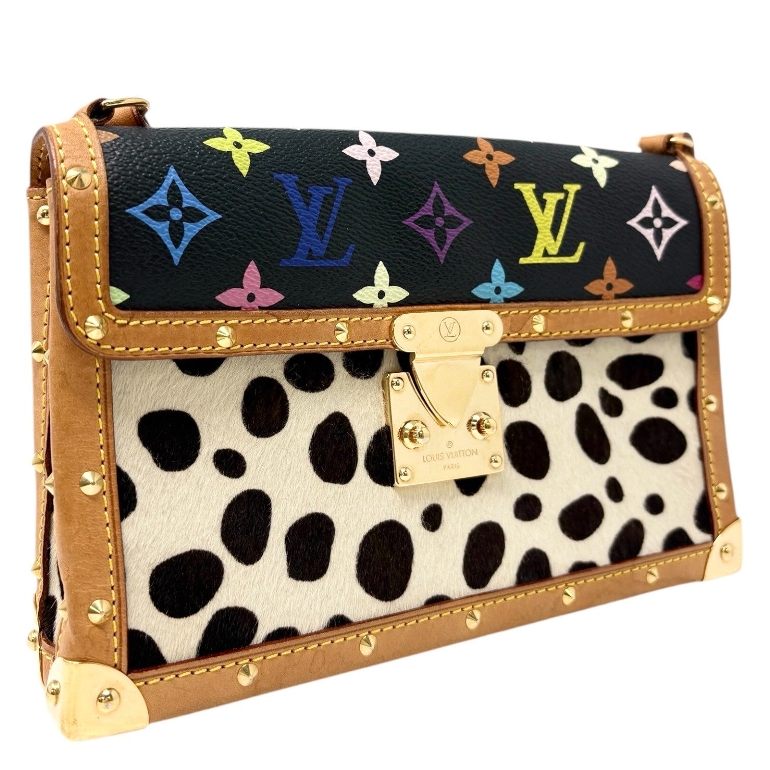 LOUIS VUITTON Vintage Monogram Multicolor Sac Dalmatien Mini Bag Pony Calf Hair