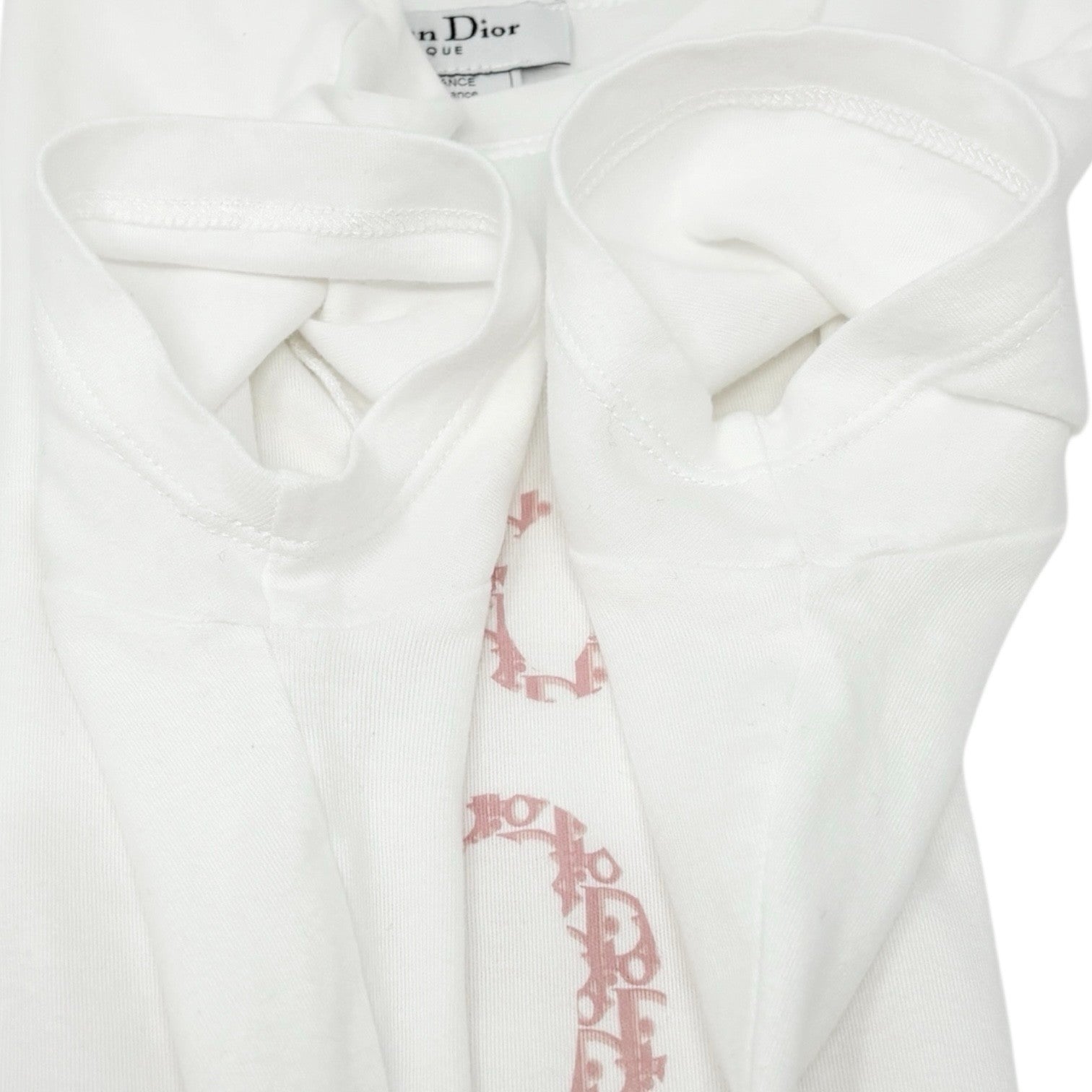 Christian Dior Vintage 2004 J'ADORE Logo T-shirt Top #38 White Pink Cotton