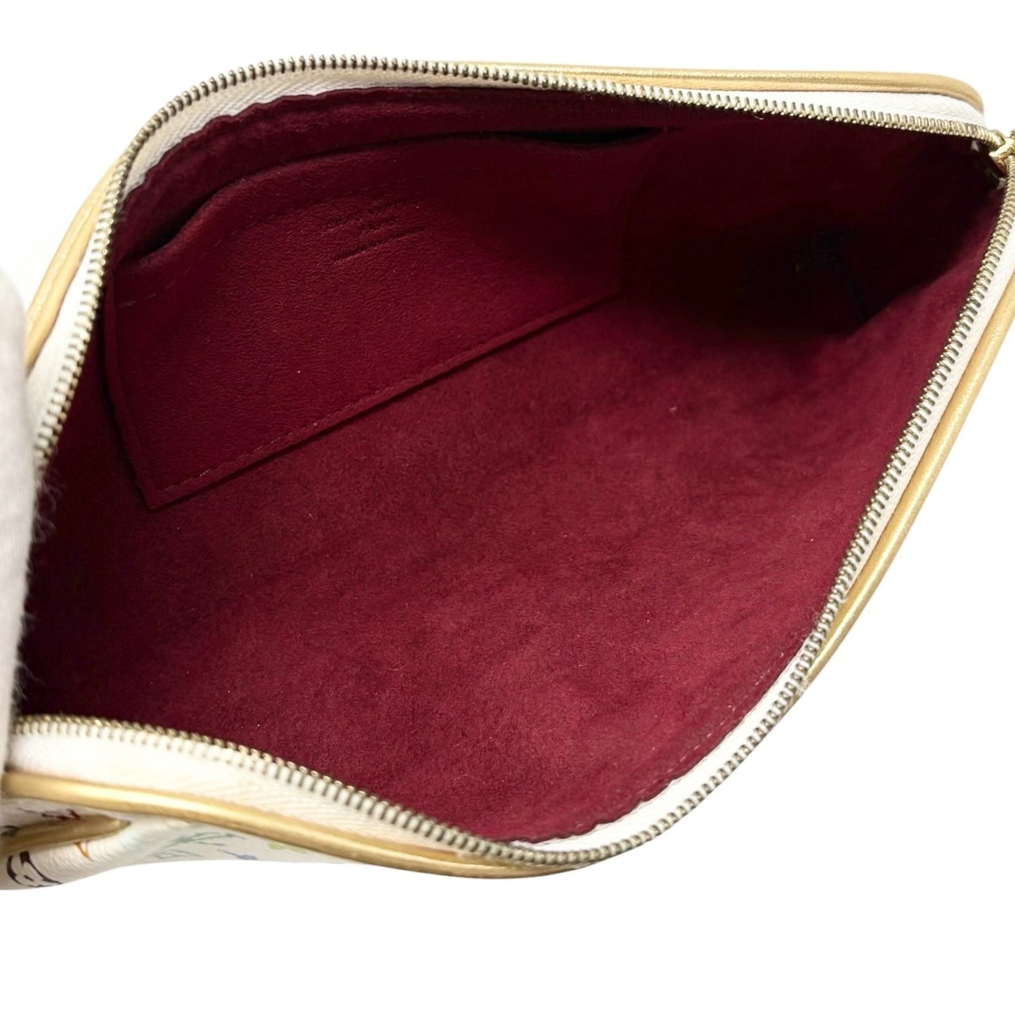 LOUIS VUITTON Vintage Monogram Multicolor Mini Pouch Bag Leather White 902414