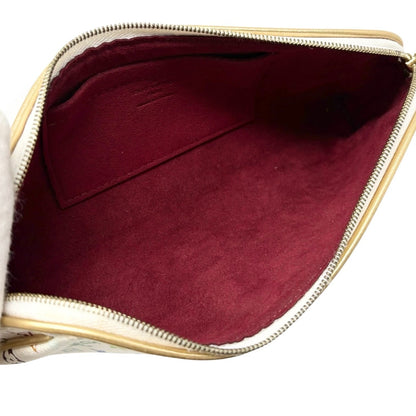 LOUIS VUITTON Vintage Monogram Multicolor Mini Pouch Bag Leather White 902414