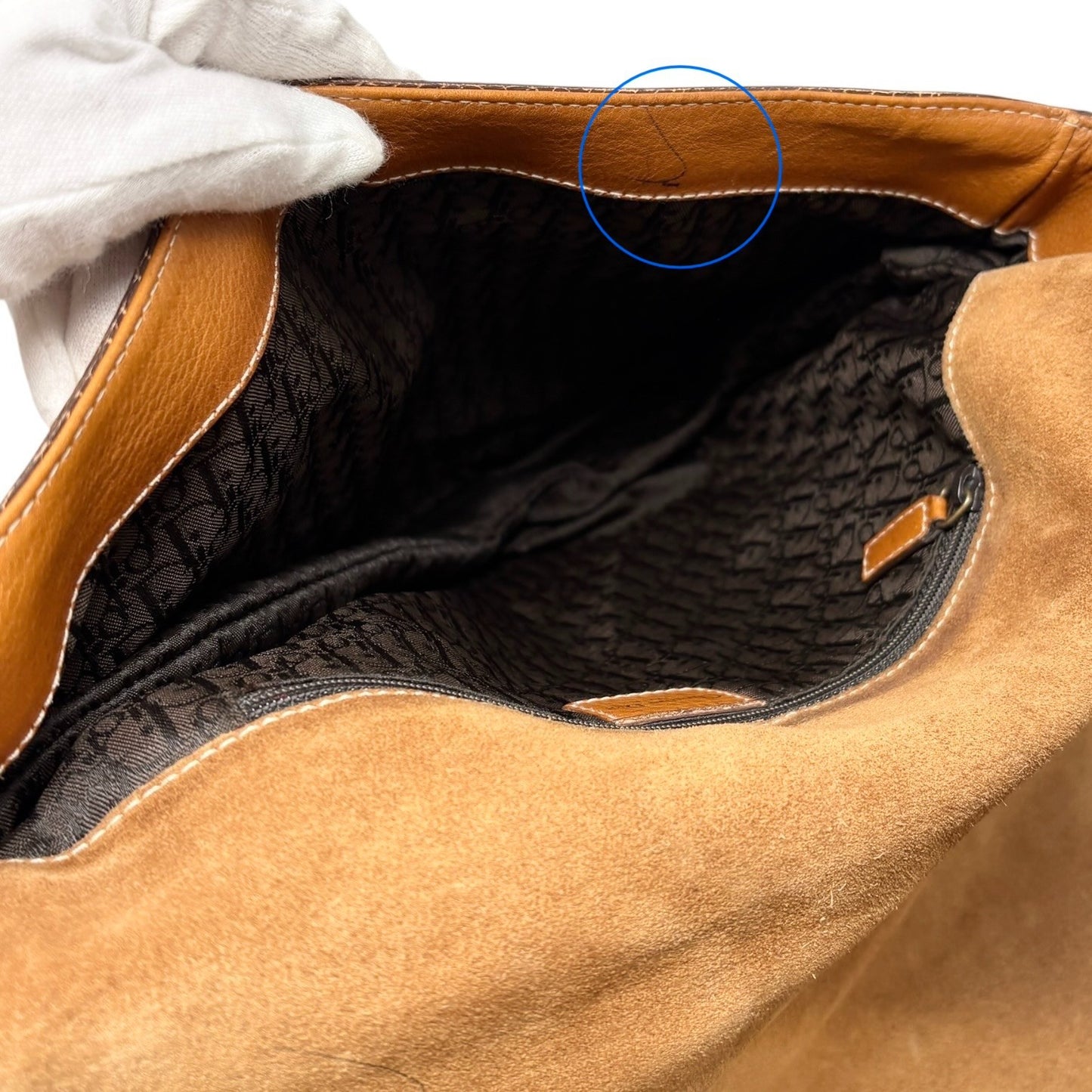 Christian Dior Vintage 2002 Baudrier Saddle Shoulder Bag Camel Leather 901812