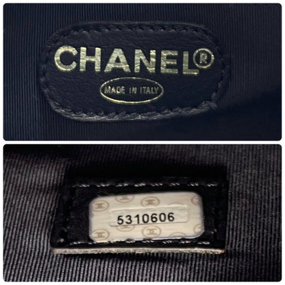 CHANEL Vintage CC Mark Logo Matelasse Denim Shoulder Bag Chain Blue Gold Cotton