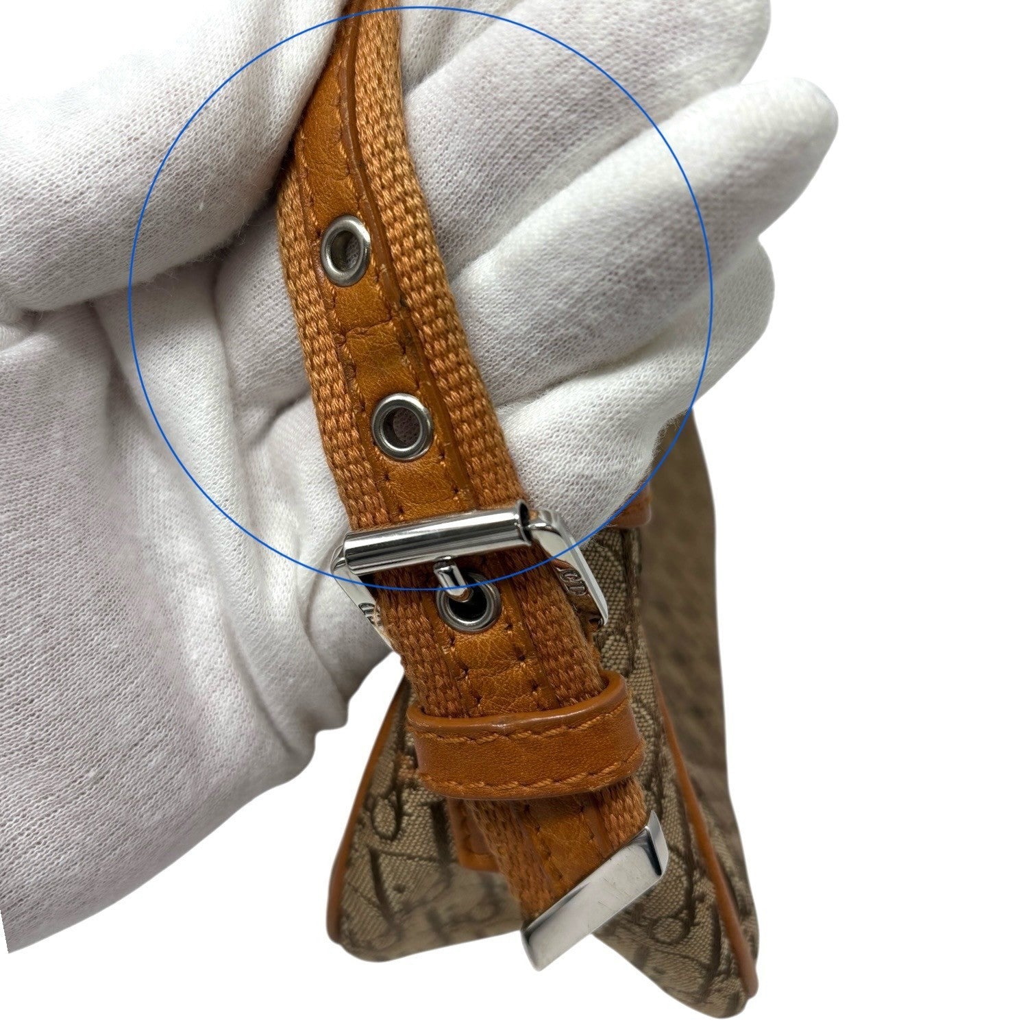 Christian Dior Vintage 2005 Trotter Monogram Street Chic Shoulder Bag Brown