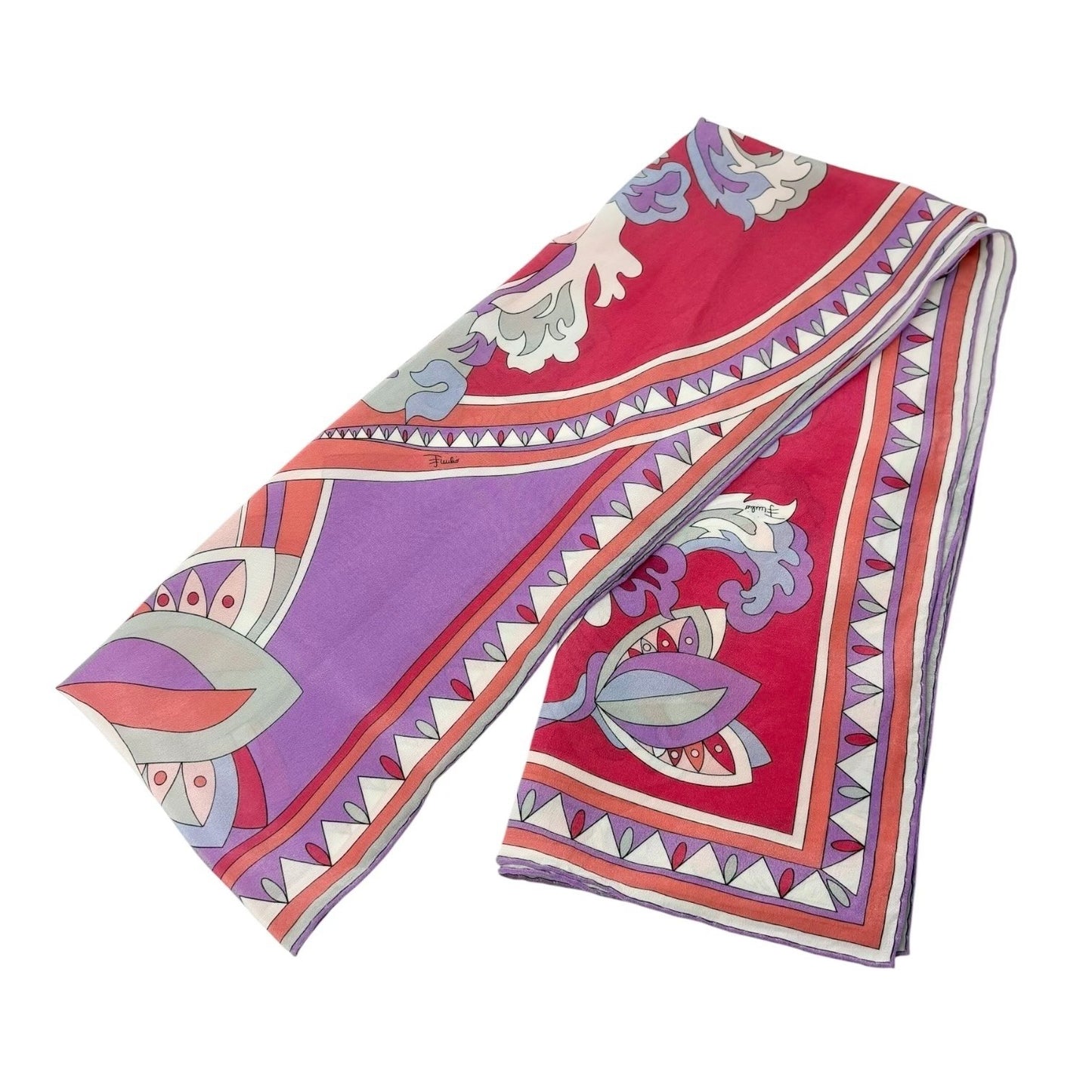 EMILIO PUCCI Vintage Logo Multicolor Scarf Shawl Wrap Silk Accessory 901923
