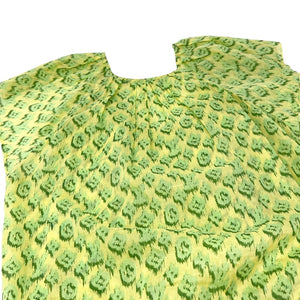 LOUIS VUITTON Vintage Monogram Dress #M Tunic Top Frill Green Cotton Rank AB