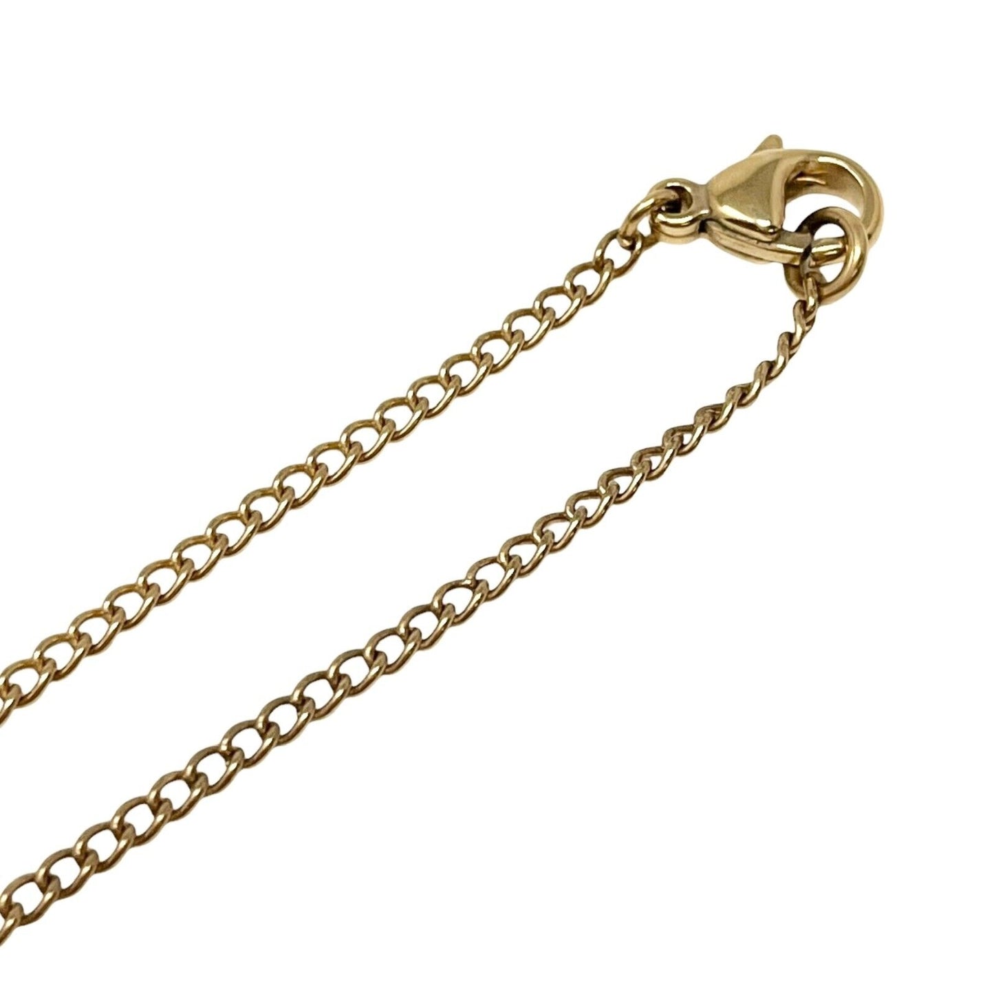 CHANEL Vintage 03A CC Mark Logo Pendant Necklace Fashion Accessory Gold White