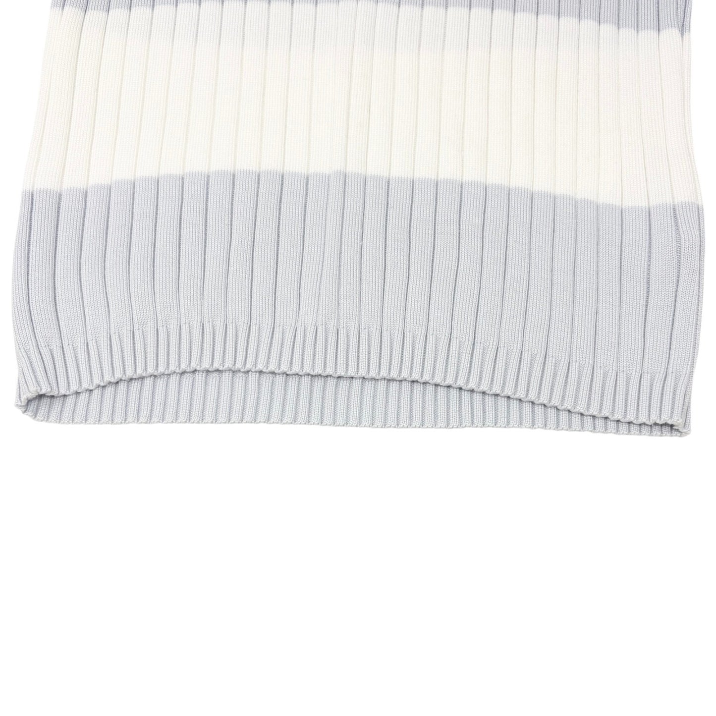 CHANEL Vintage 98P CC Stripe Rib Knit Tank Top #40 White Purple Cotton 902266