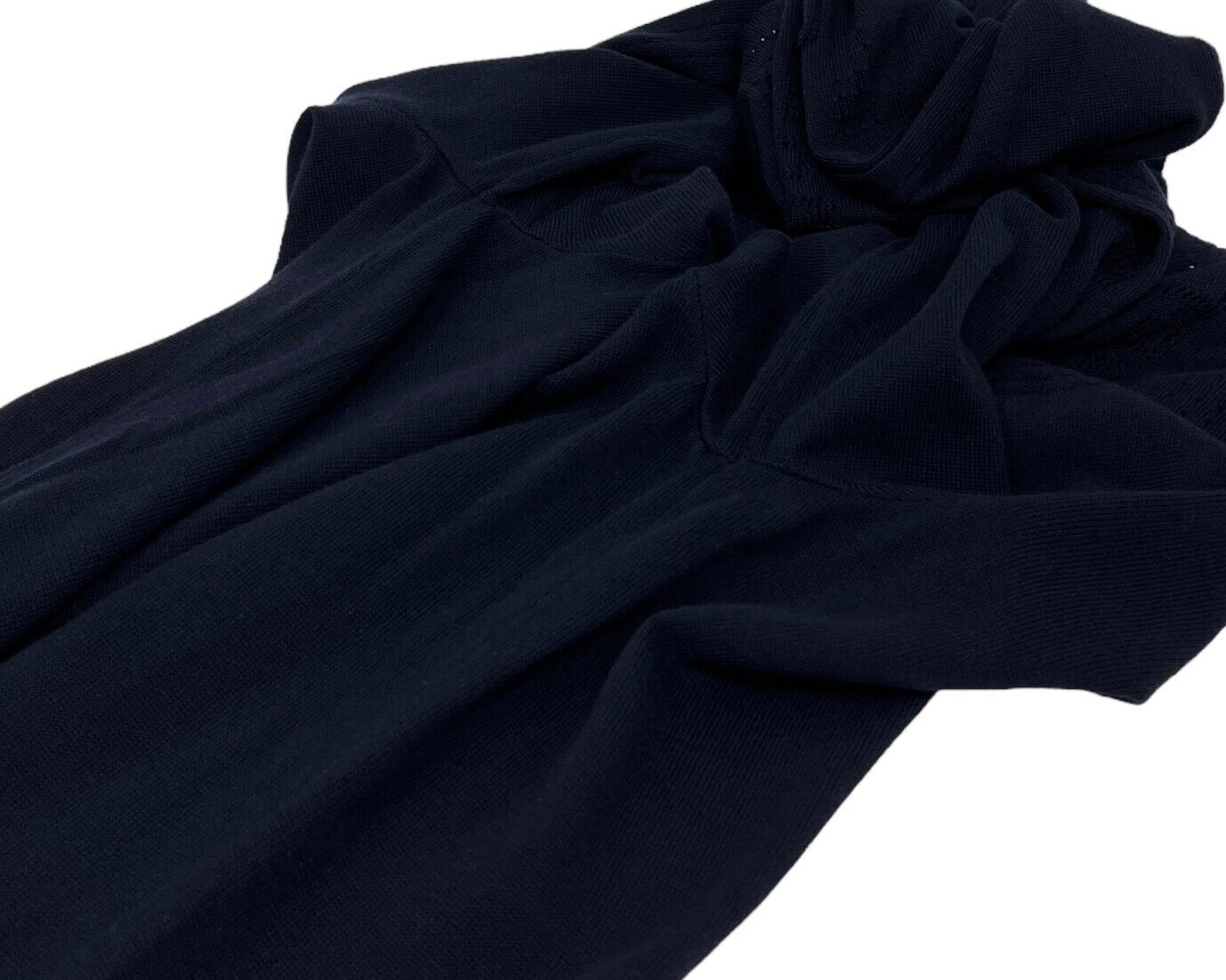 CHANEL Sport Vintage 07C Coco Mark Logo Sweater #38 Dark Blue Cotton RankAB