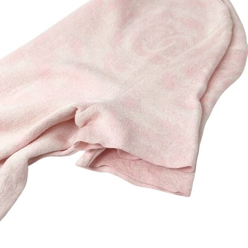 CHANEL Vintage 09C CC Logo T-shirt Knit Top #38 Pink Cotton Rose Short Sleeve