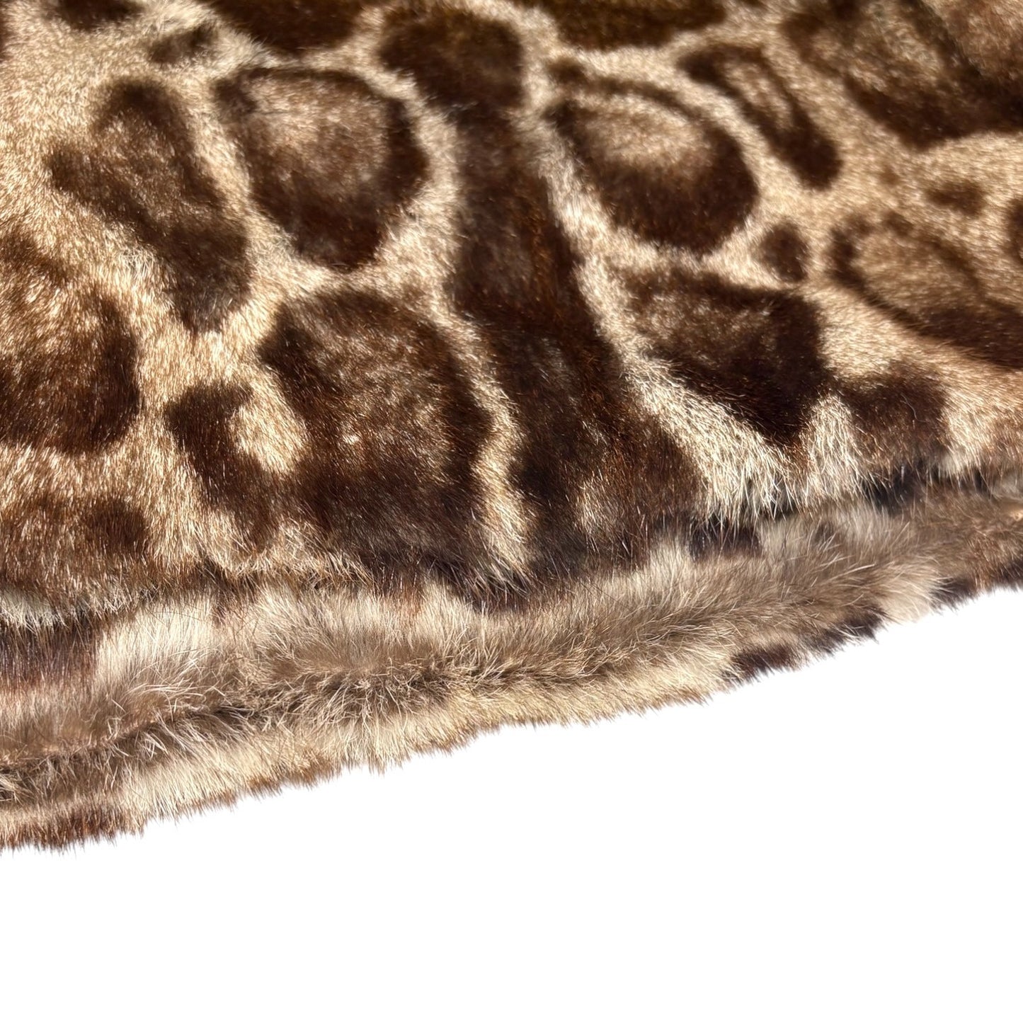 GUCCI Vintage Logo Belted Fur Leopard Long Coat Jacket #40 Black Brown Leather