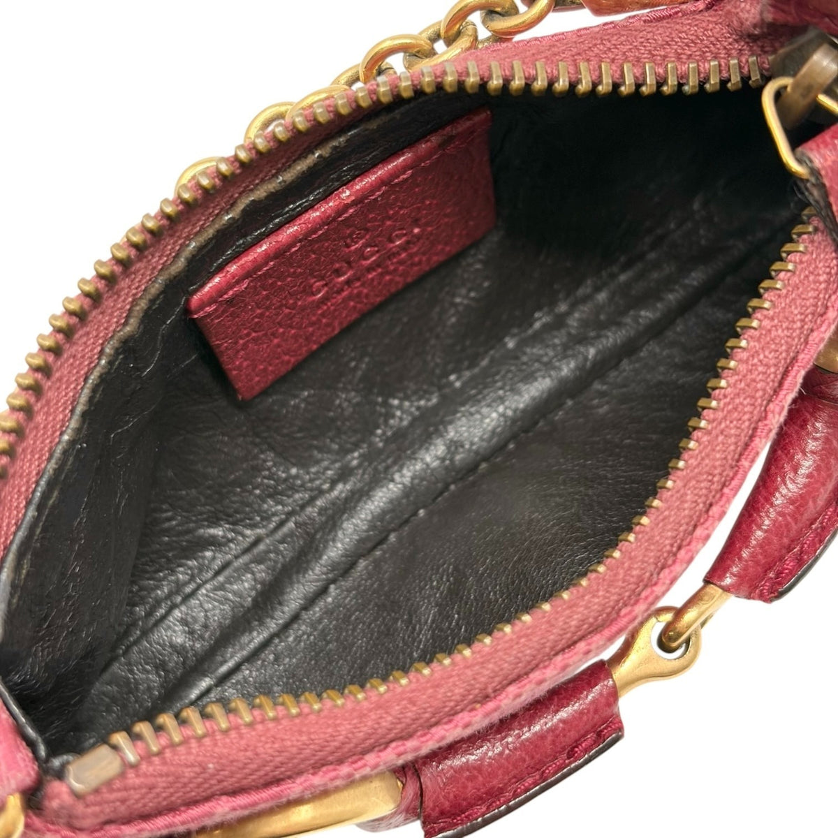 GUCCI Vintage Horsebit GG Monogram Micro Bag Pouch Pink Gold Canvas 901845