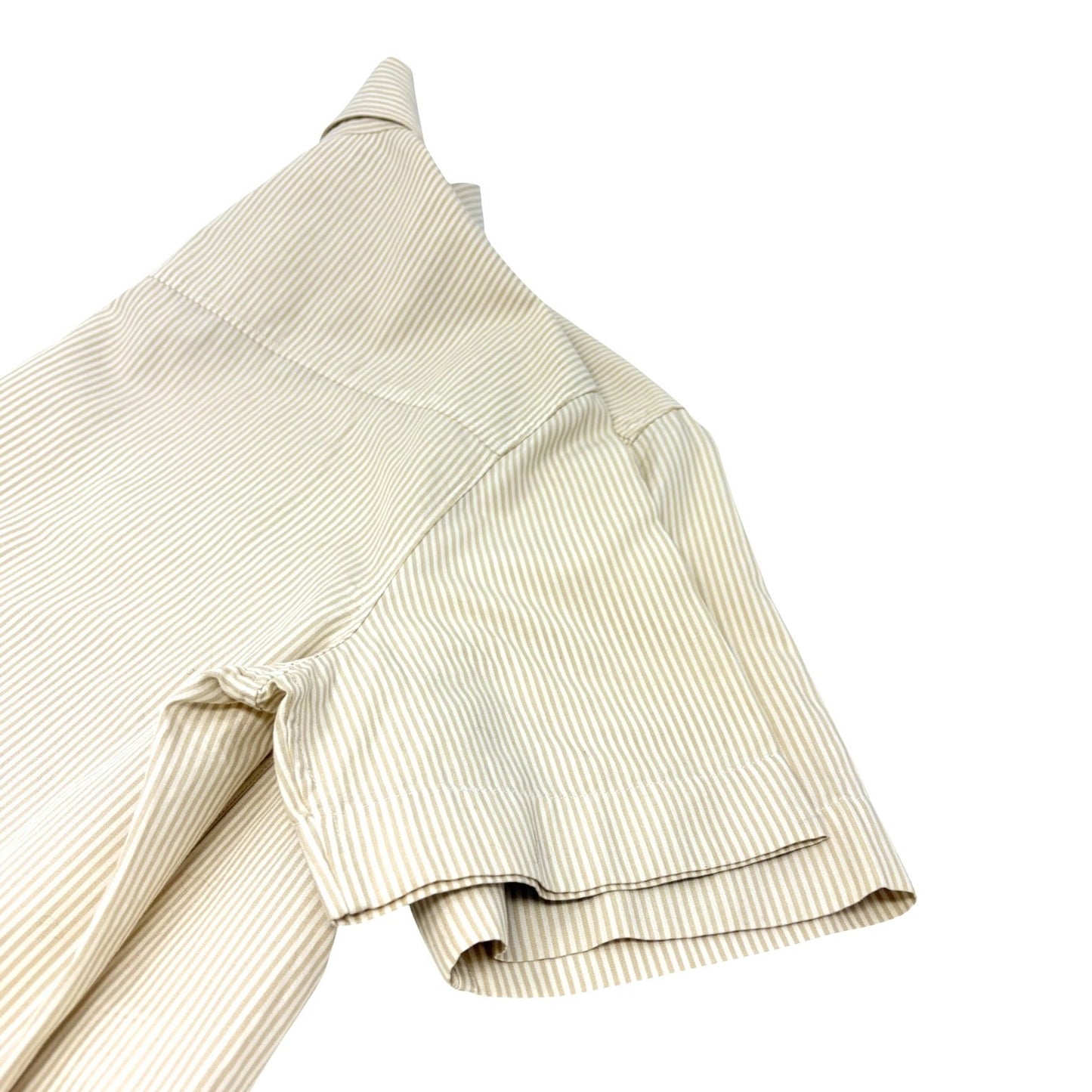 CHANEL Vintage 99P CC Logo Button Up Shirt Top Short Sleeve #40 Beige Pocket