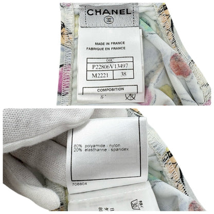 CHANEL Vintage 04C CC Logo Ice Cream Print Bikini #38 Multicolor Nylon 901860