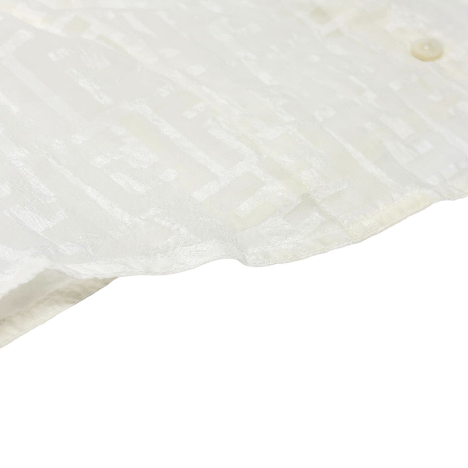 FENDI Vintage Zucca Monogram Logo See-thruogh Shirt #40 Cream Rayon Sleeveless