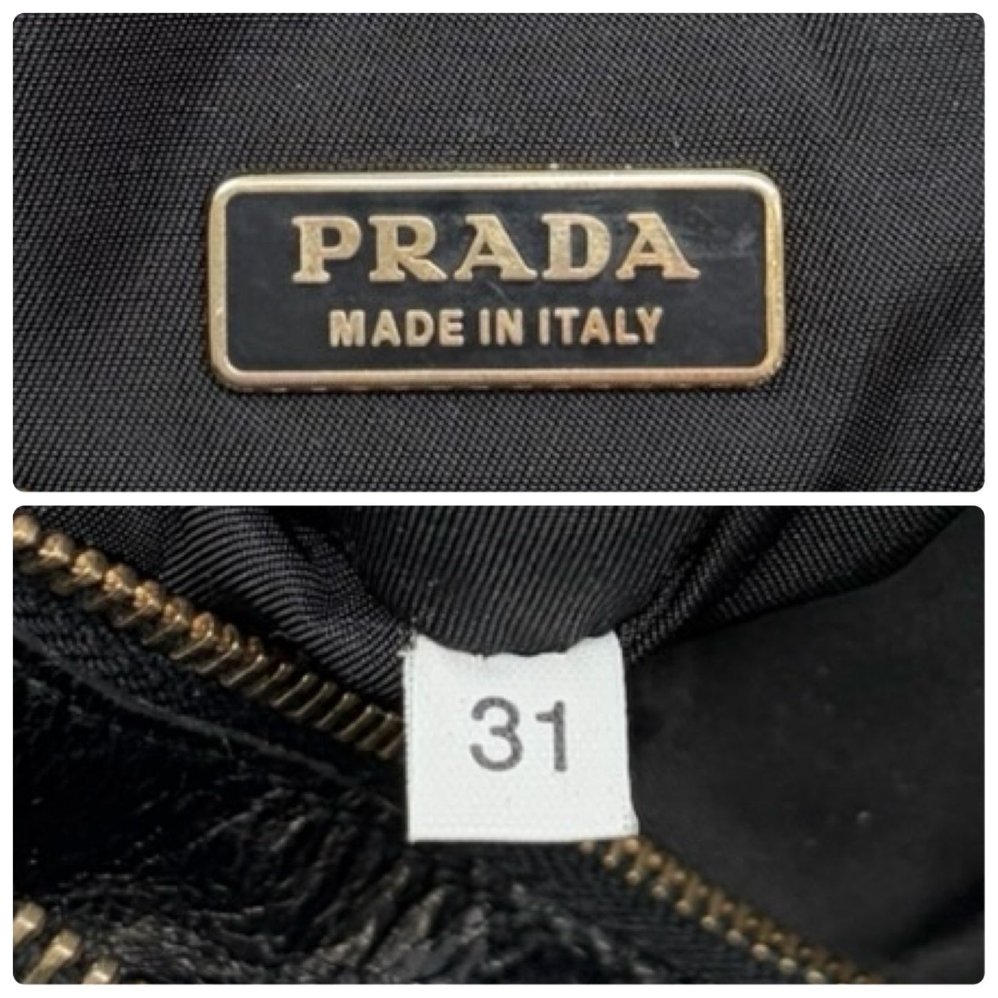 PRADA Vintage Mini Shoulder Nylon Bag Handbag Pochette Black Silver Logo 902252