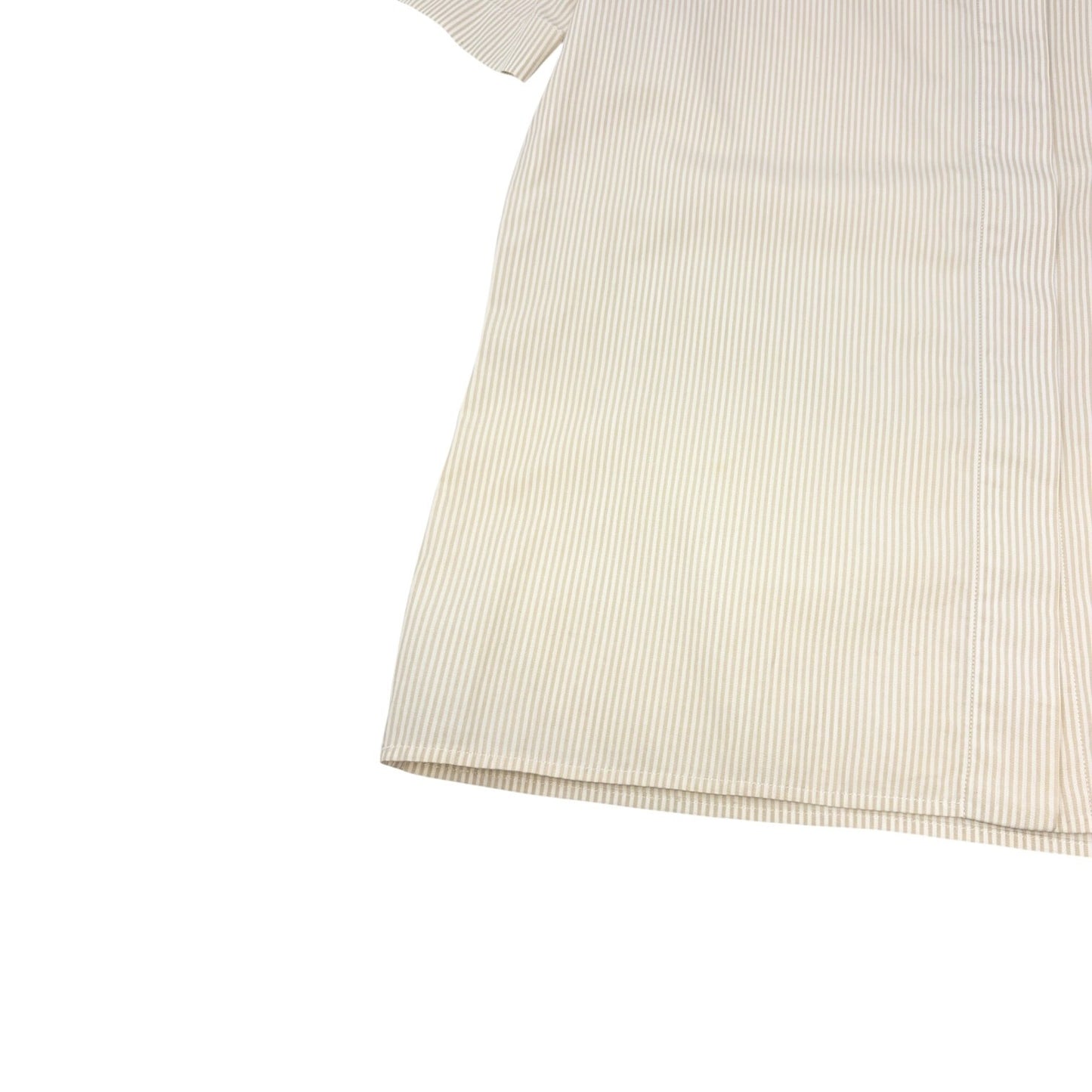 CHANEL Vintage 99P CC Logo Button Up Shirt Top Short Sleeve #40 Beige Pocket