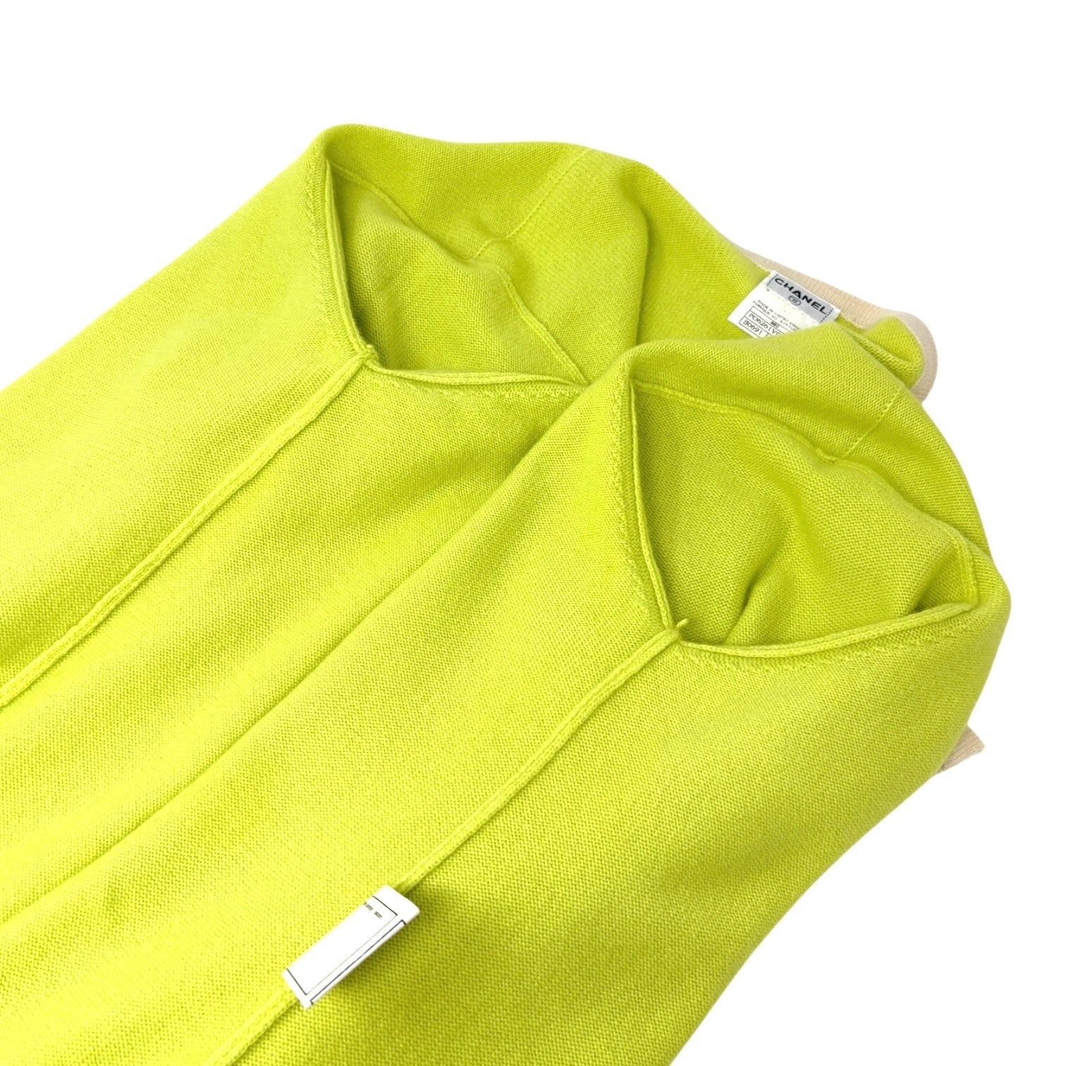 CHANEL Vintage 96C CC Multicolor Button Sweater Cardigan Top Green #44 Cashmere