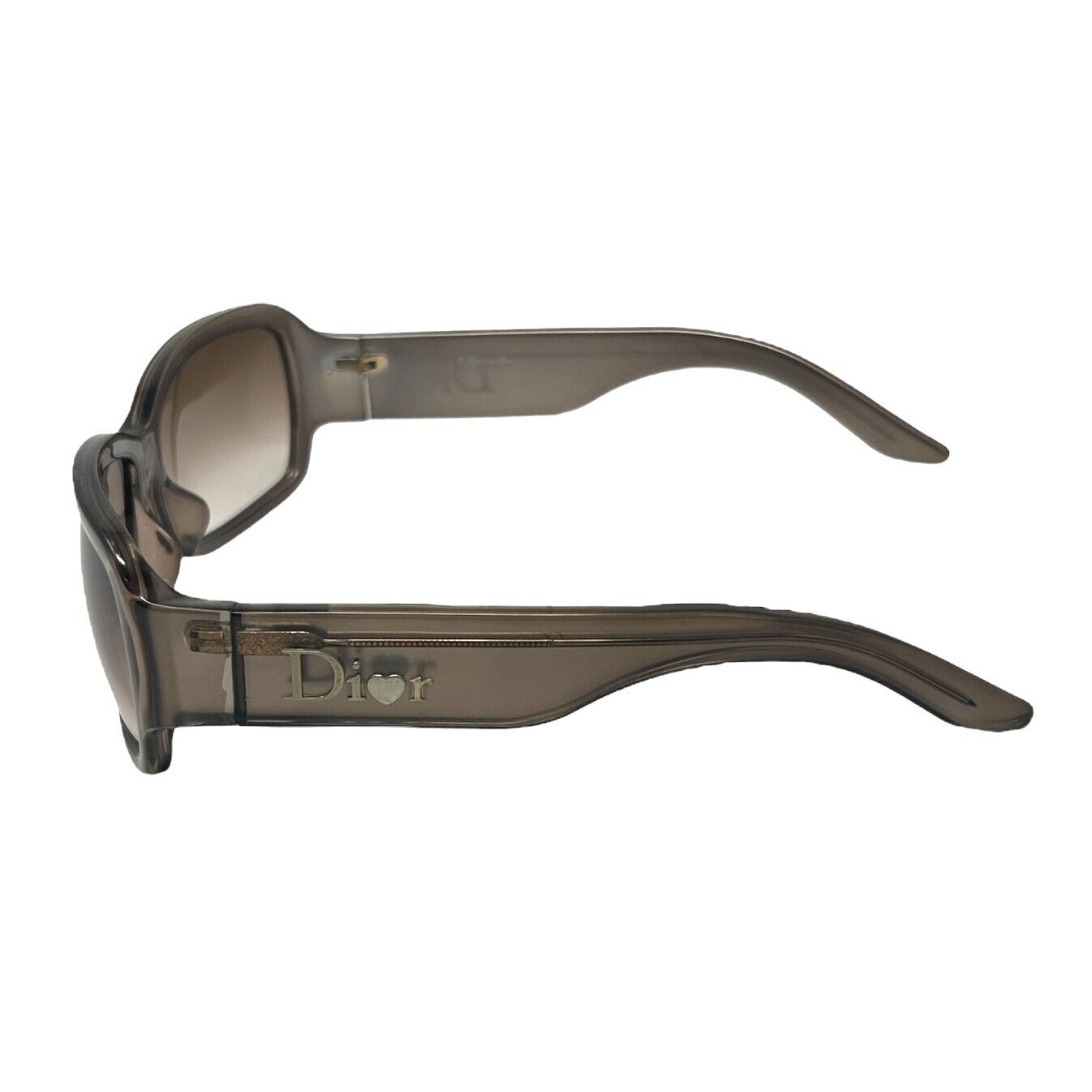 Christian Dior Vintage Logo Sunglass Shades Green Silver Plastic Heart Accessory