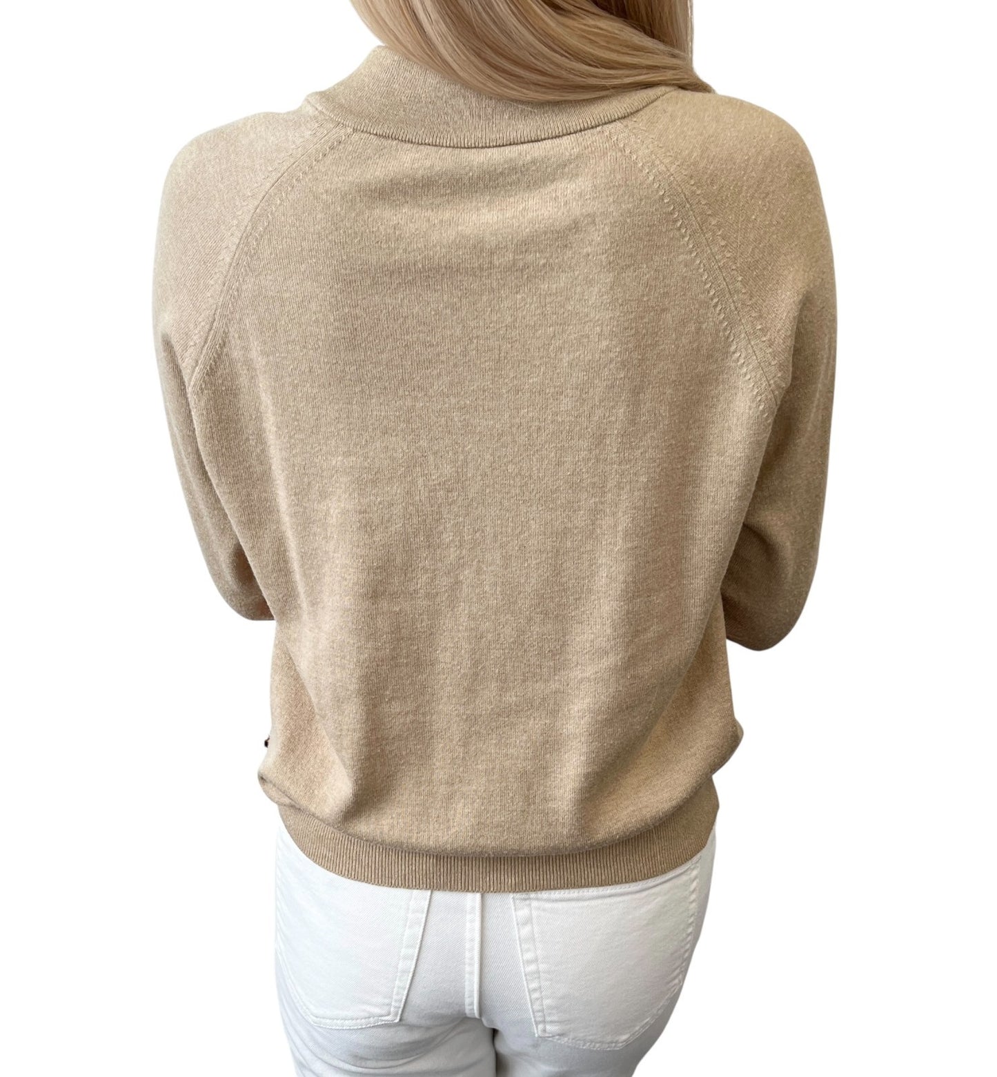 EMILIO PUCCI Vintage Logo Zipped Jacket #XS Beige Pink Light Brown Silk Wool