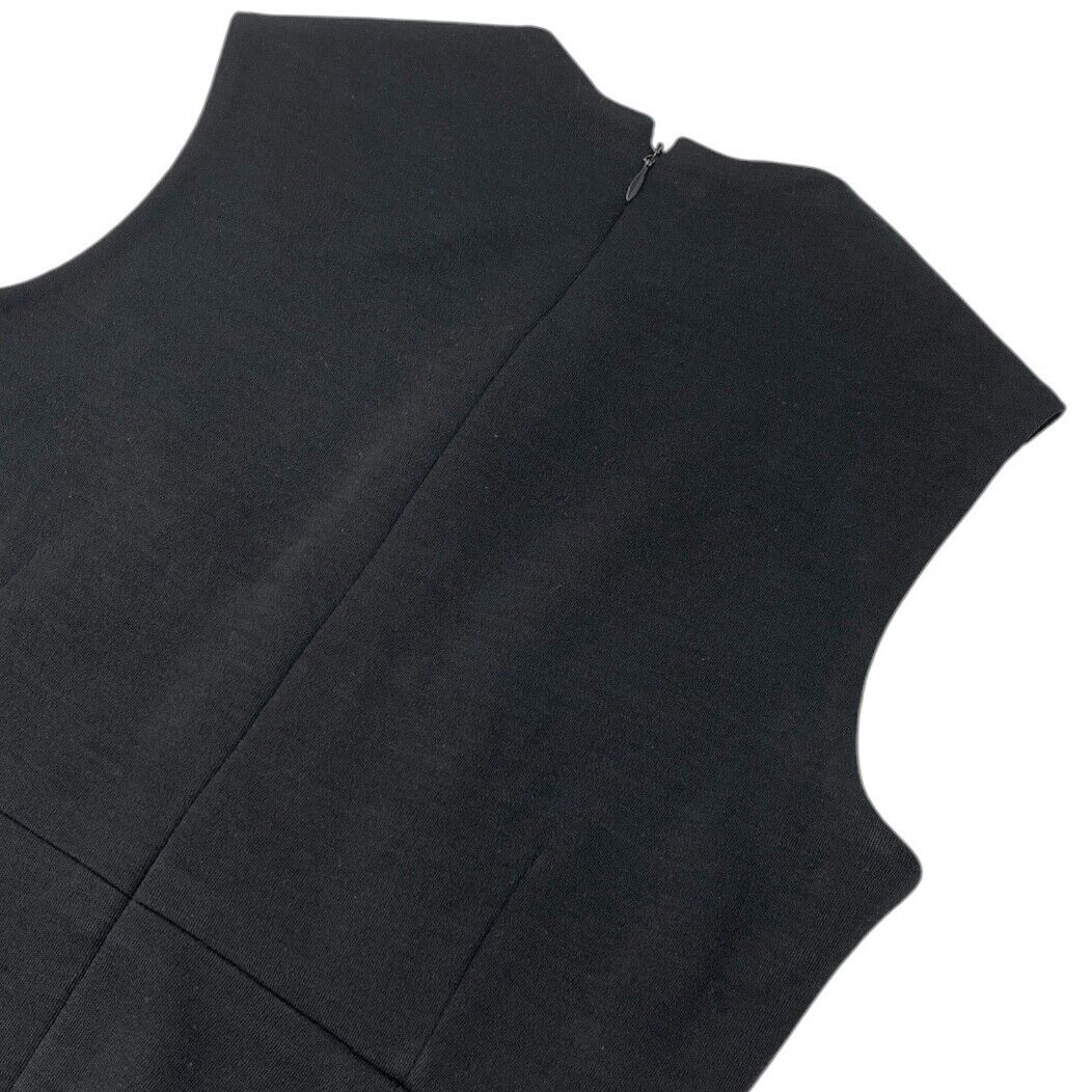 CHANEL Vintage 95A CC Mark Logo Dress One-piece #40 Black Silk Button