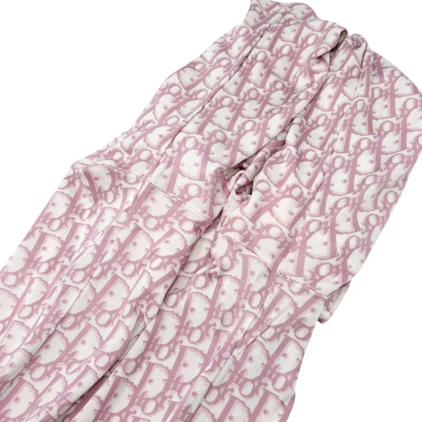 Dior Vintage 2004 Trotter Monogram Zipped Jacket #36 Pink White Viscose