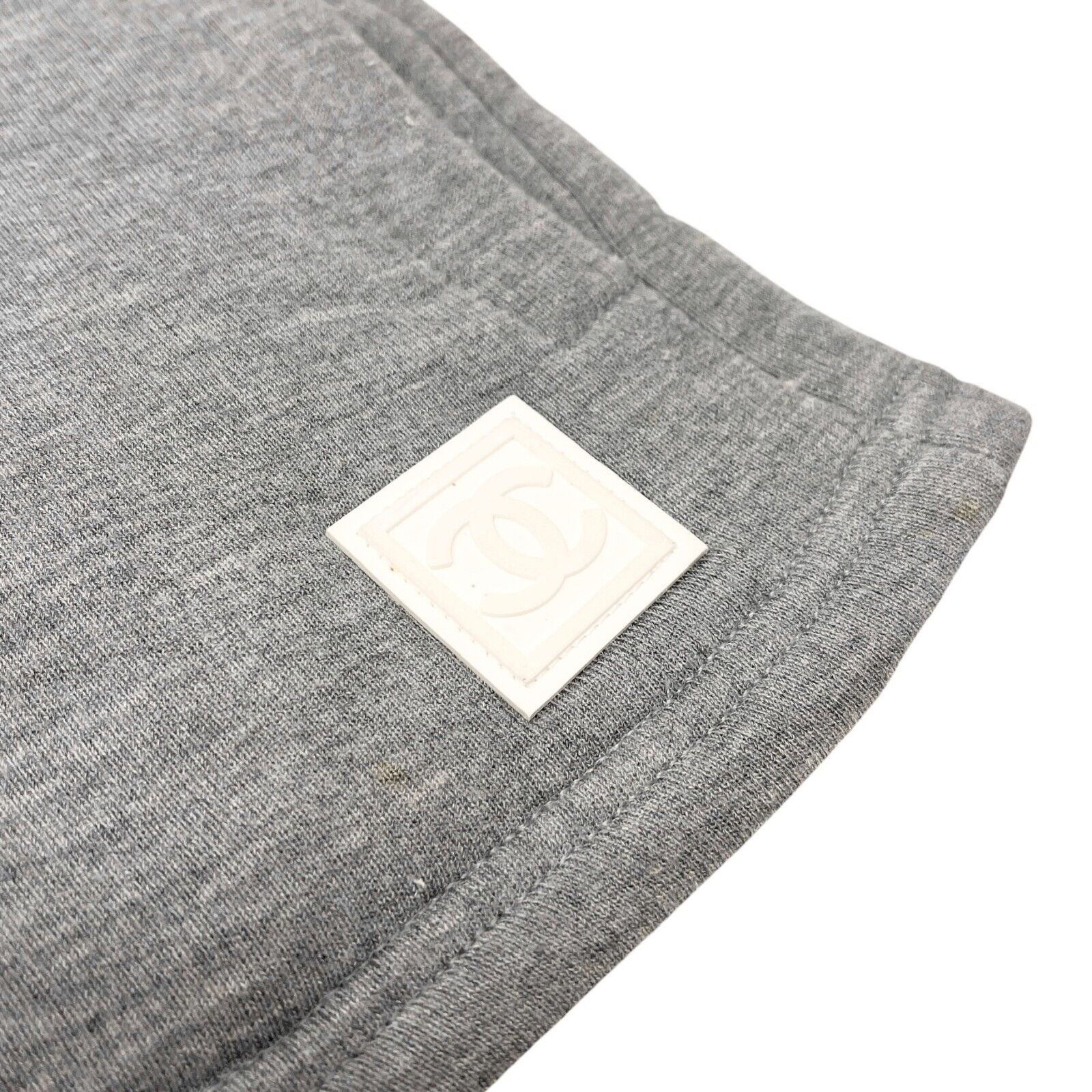 CHANEL Sport Vintage 05P CC Mark Logo Short Pants #36 Shorts Gray White Viscose