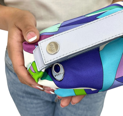 EMILIO PUCCI Vintage Logo Geometric Print Mini Handbag Blue Multicolor 902806