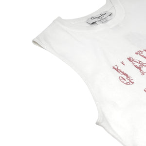 Christian Dior Vintage 2004 Trotter Monogram J'ADORE Logo Tank Top #38 White
