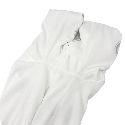 CHANEL Vintage 01P CC Stamp Logo Long Sleeve Shirt Top #38 White Greige 902431