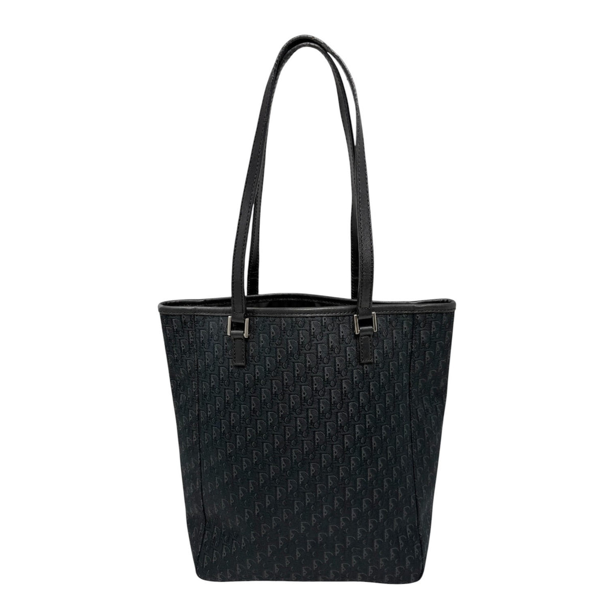 Christian Dior Vintage 2003 Trotter Monogram Tote Shoulder Bag Black 902343