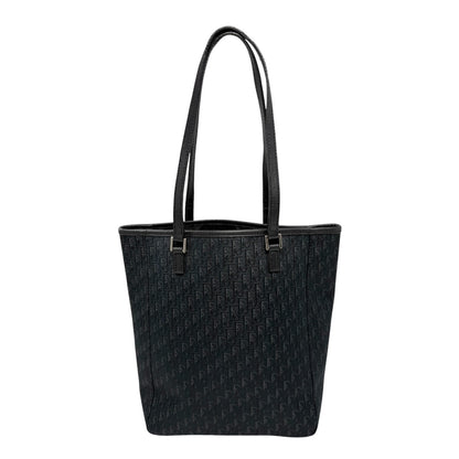 Christian Dior Vintage 2003 Trotter Monogram Tote Shoulder Bag Black 902343