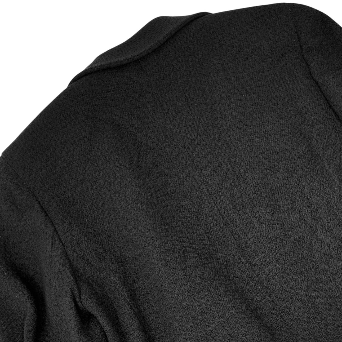 CHANEL Vintage 94A CC Logo Button Blazer Jacket #38 Black Gold Wool 902231
