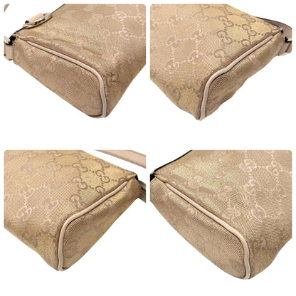 GUCCI Vintage GG Monogram Abbey Mini Glitter Bag Pink Beige Gold 901867