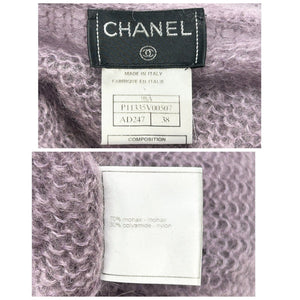 CHANEL Vintage 98A CC Mark Logo Sweater Top #38 Clochette Purple Mohair RankAB
