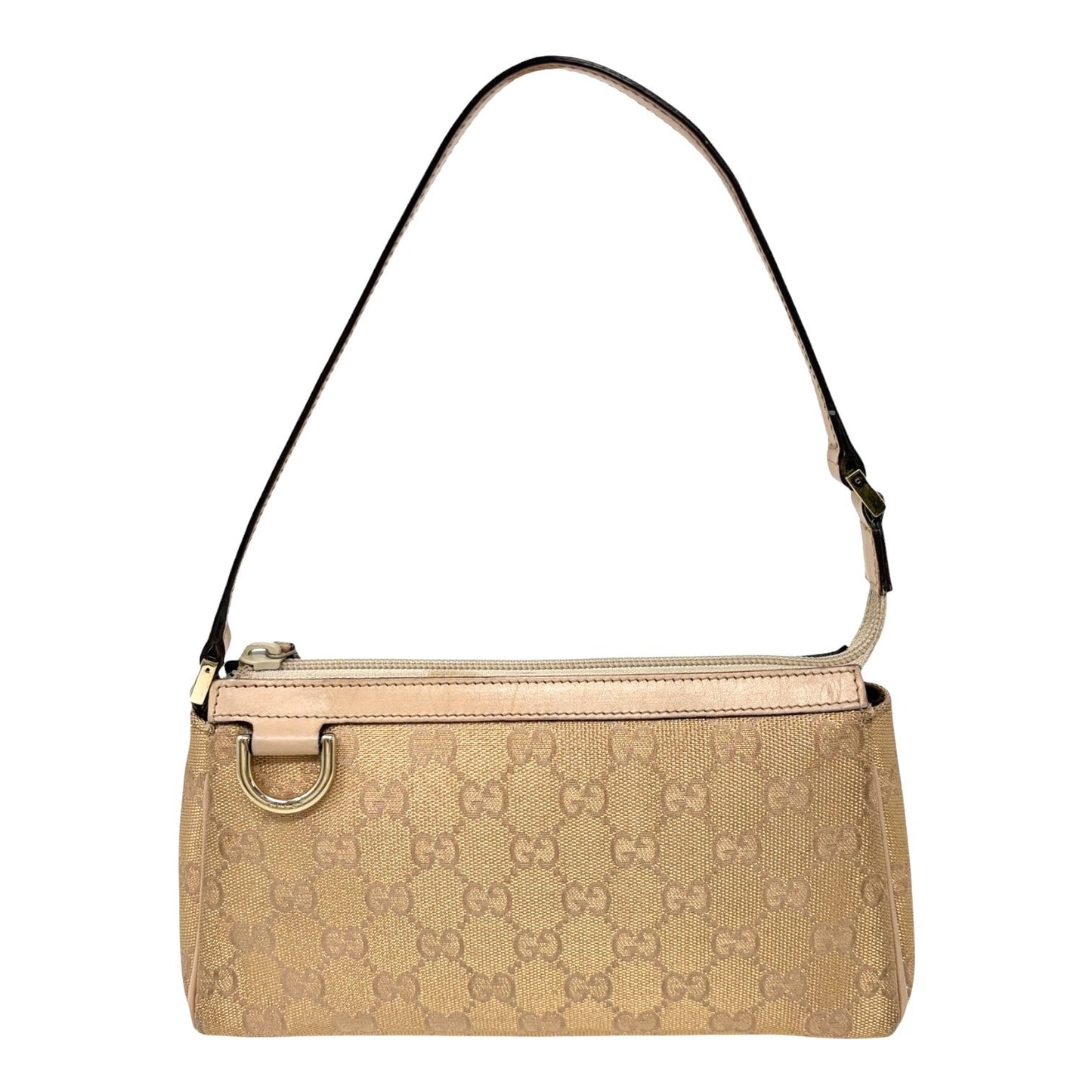 GUCCI Vintage GG Monogram Abbey Mini Pochette Shoulder Bag Pink Gold 106921