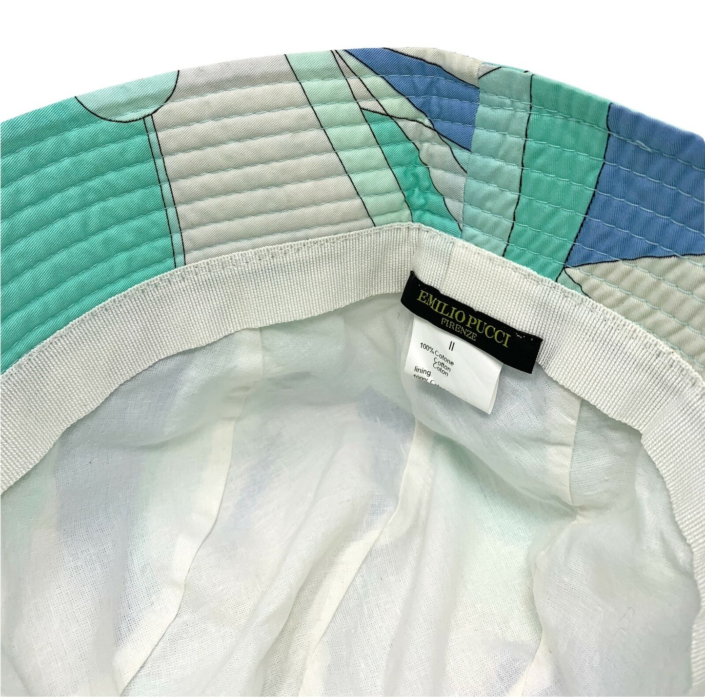 EMILIO PUCCI Logo Bucket Hat Accessory Green Blue Multicolor RankAB