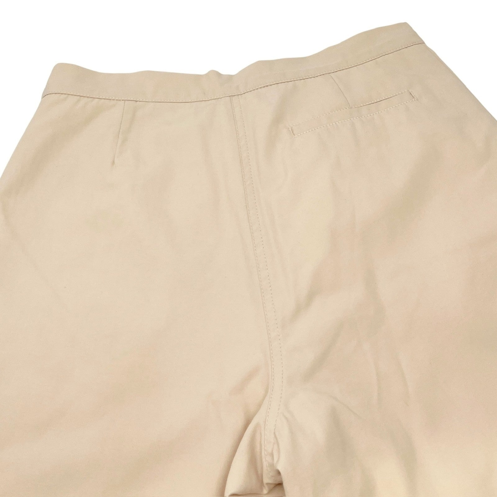 CHANEL Sport Vintage 01A CC Logo Jogger Pants #38 Ribbed Hem Light Beige Silver