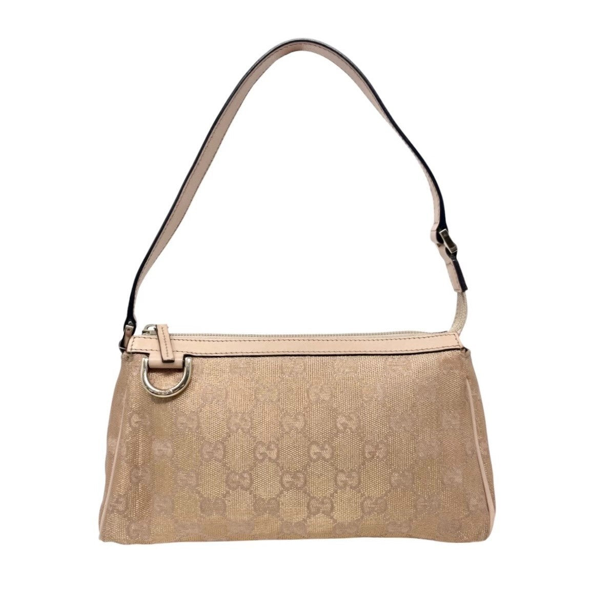 GUCCI Vintage GG Monogram Abbey Mini Glitter Bag Pink Beige Gold 901867
