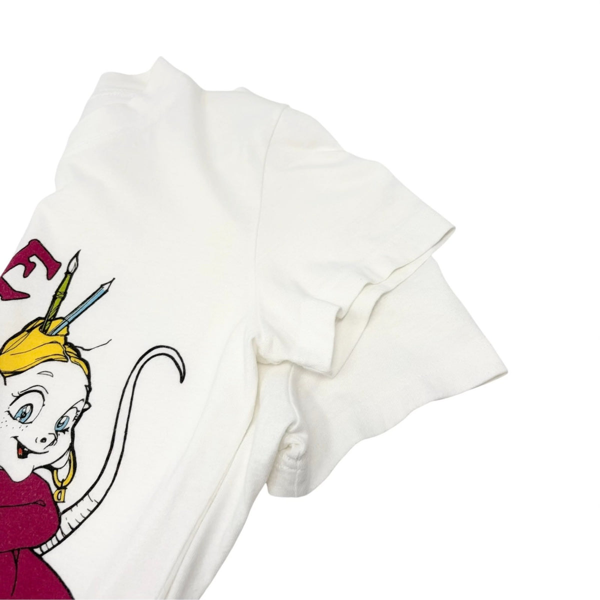 Christian Dior Vintage 2002 J'ADORE Logo Cartoon T-shirt Top #38 White 902451