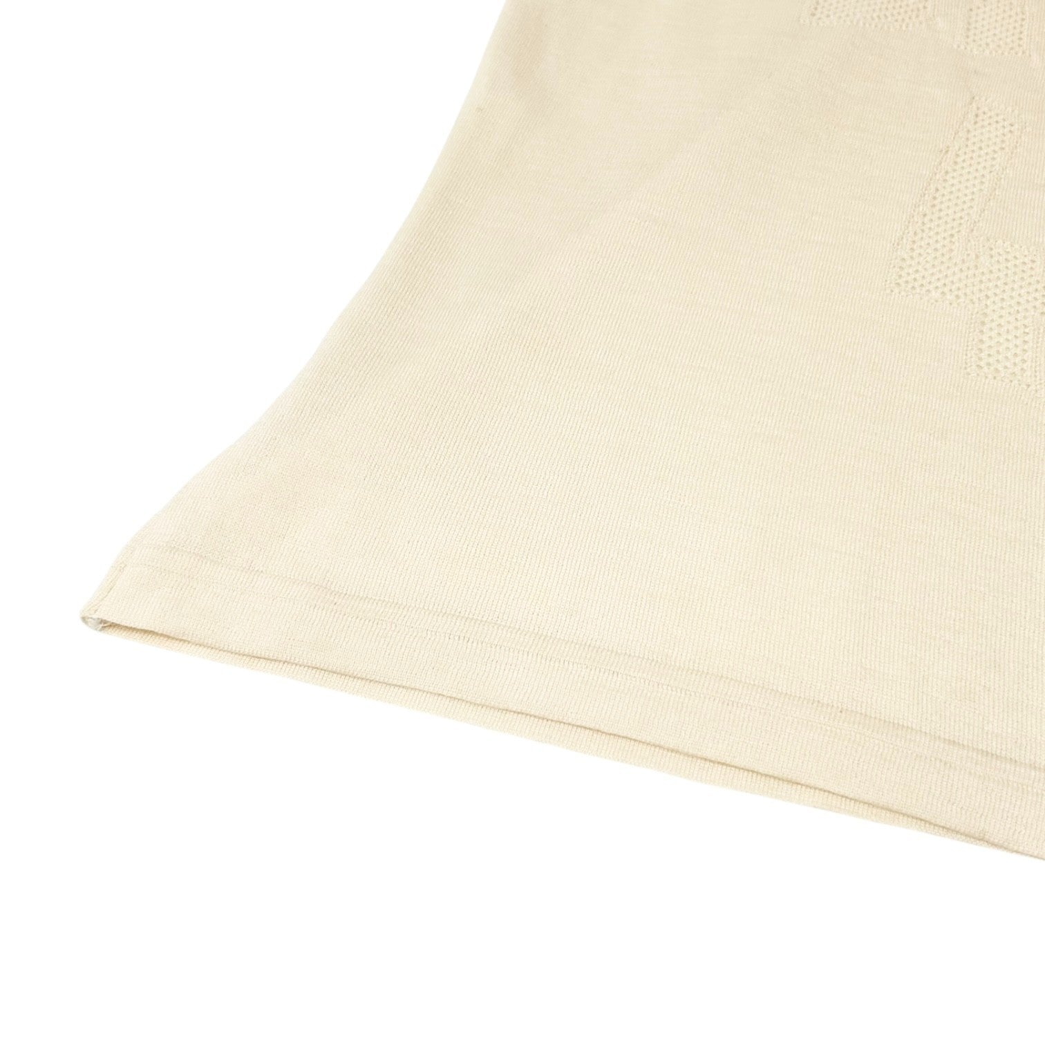 Christian Dior Vintage 2005 Knit T-shirt Top #38 Yellow Cream Wool 47 Mesh Logo