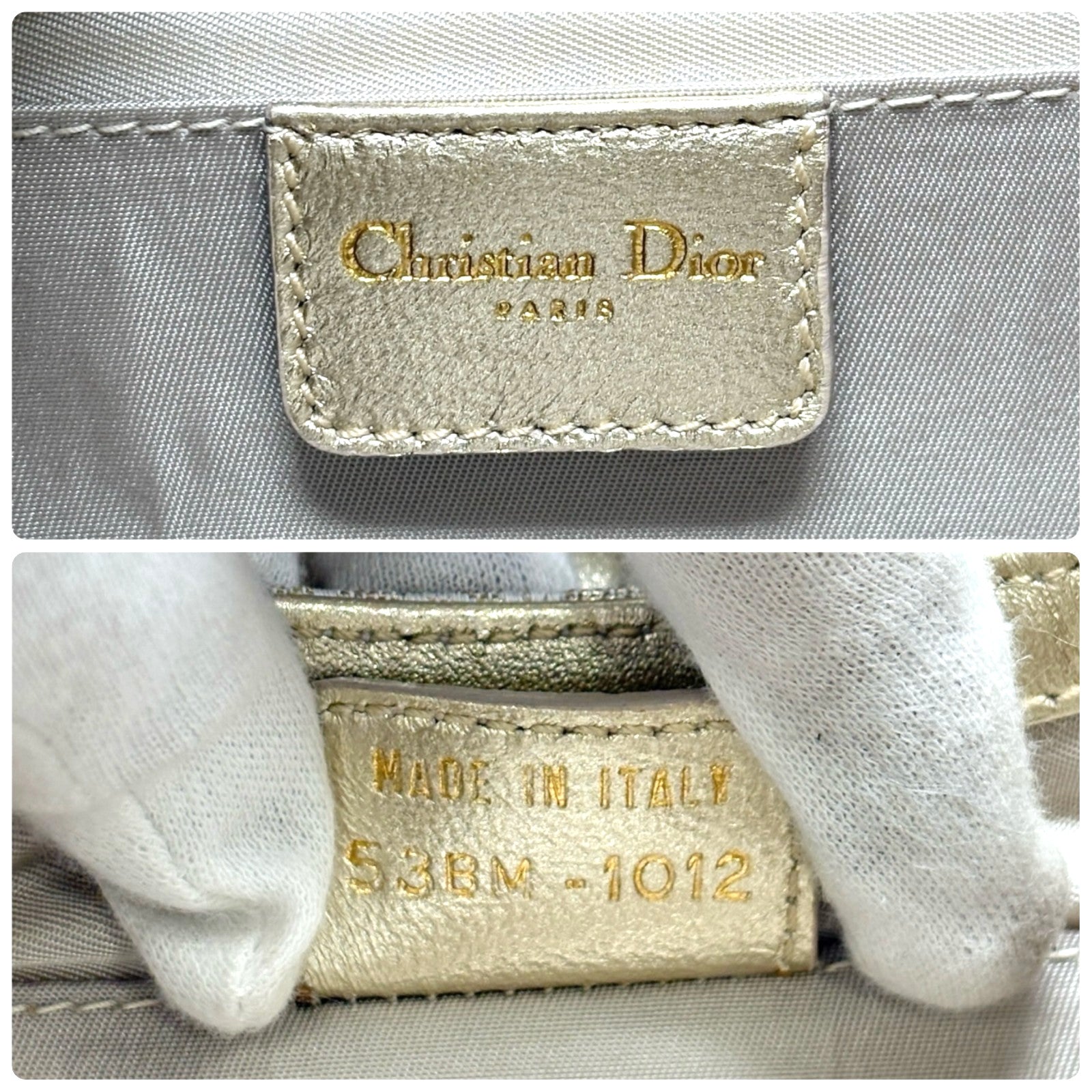 Christian Dior Vintage 2002 Trotter Monogram Chain Mini Bag Pchette White Gold