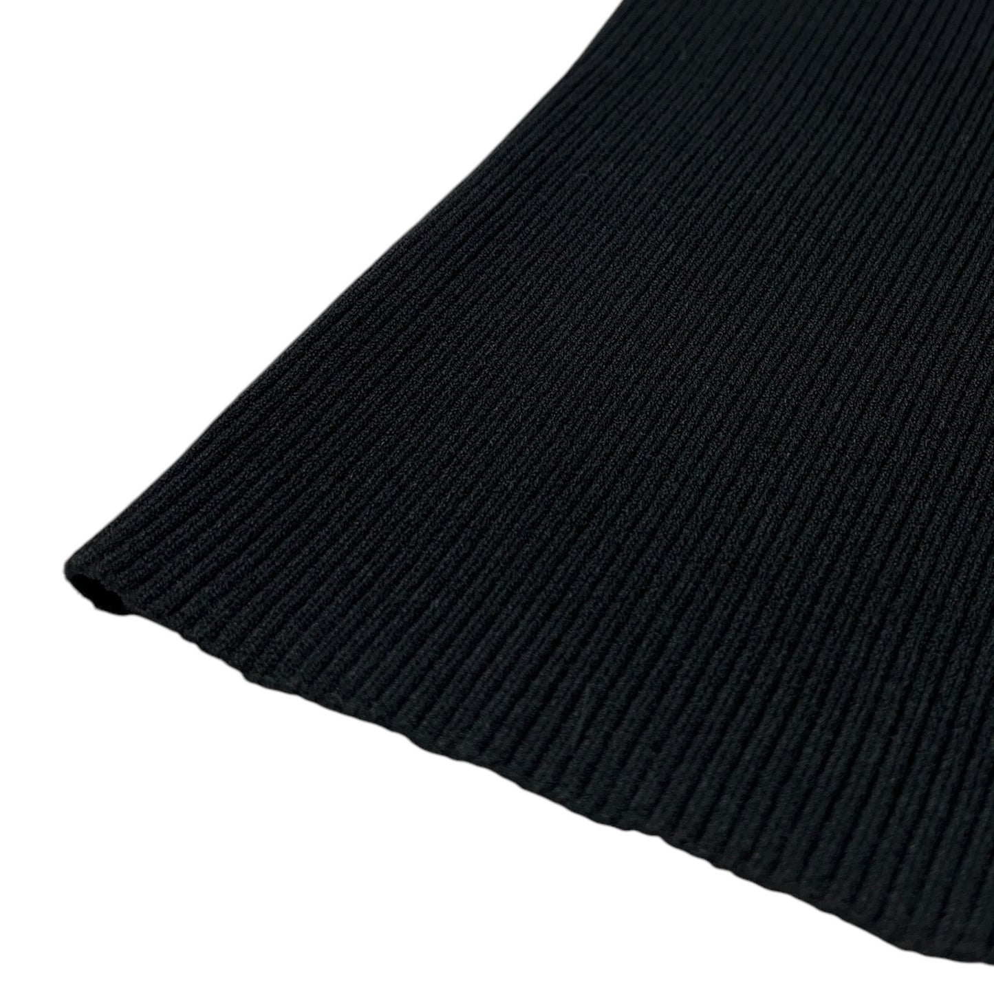 CHANEL Vintage 05P CC Logo Summer Knit Tank Top #38 Rib Round Neck Black Cotton