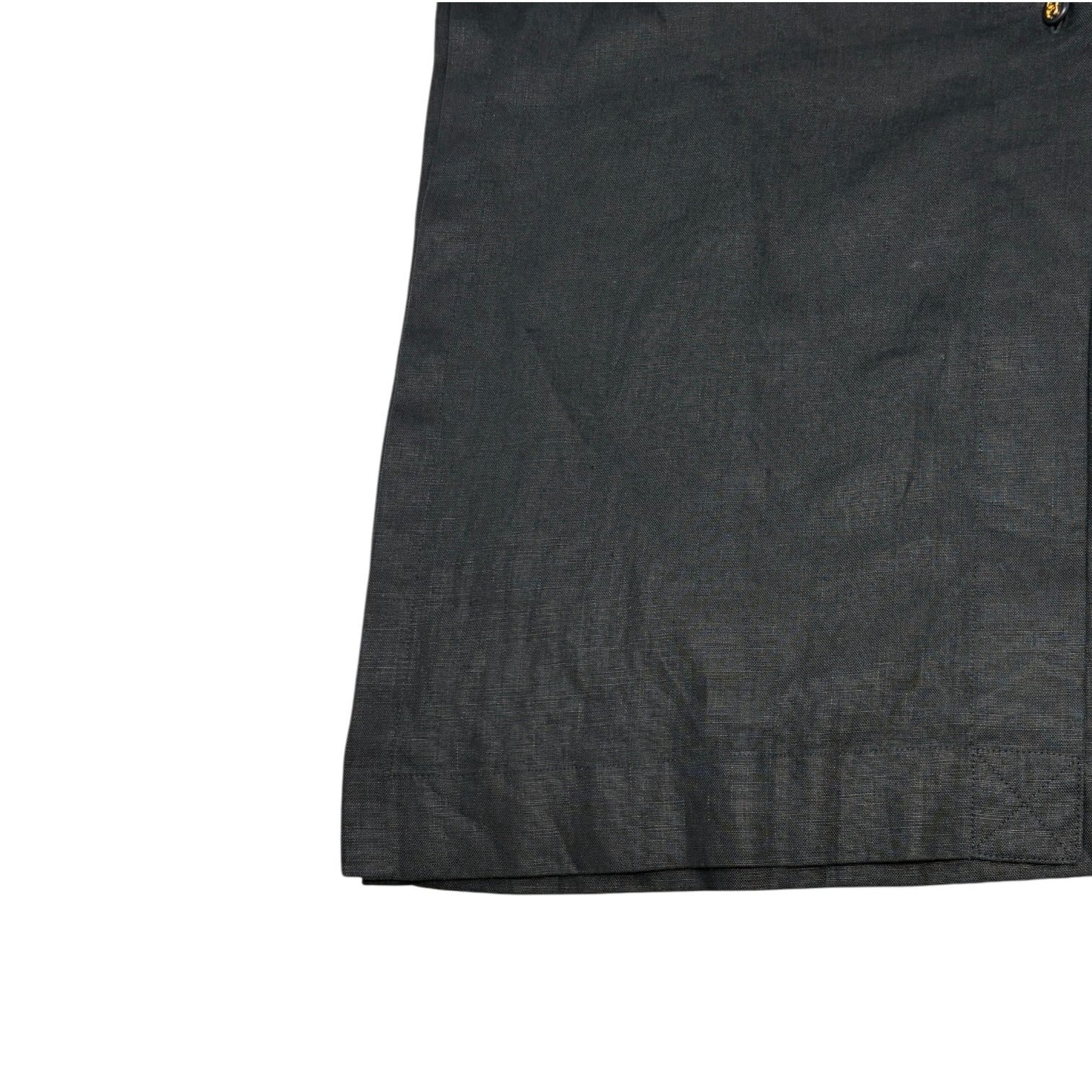 CHANEL Vintage 97P CC Logo Button Linen Shirt Dress One-piece #42 Black