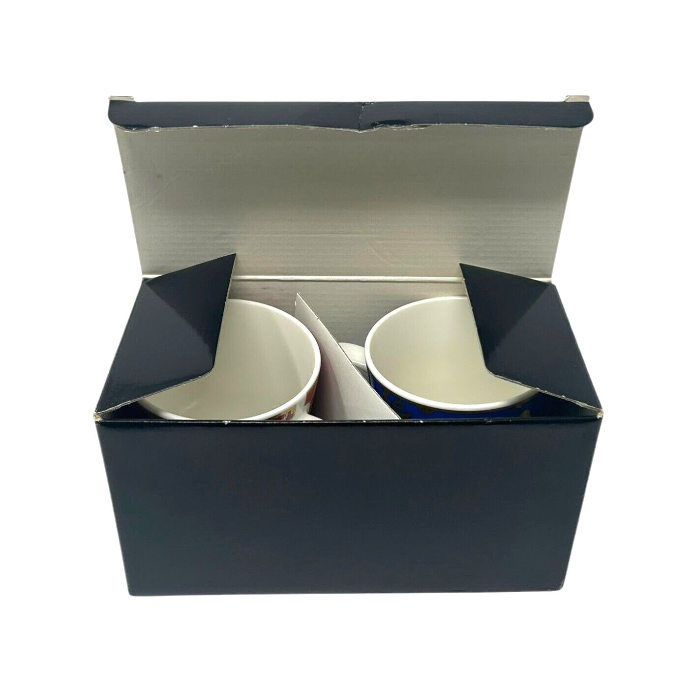 Yves Saint Laurent Vintage Logo Mug Coffee Cup 2piece Set Red Blue