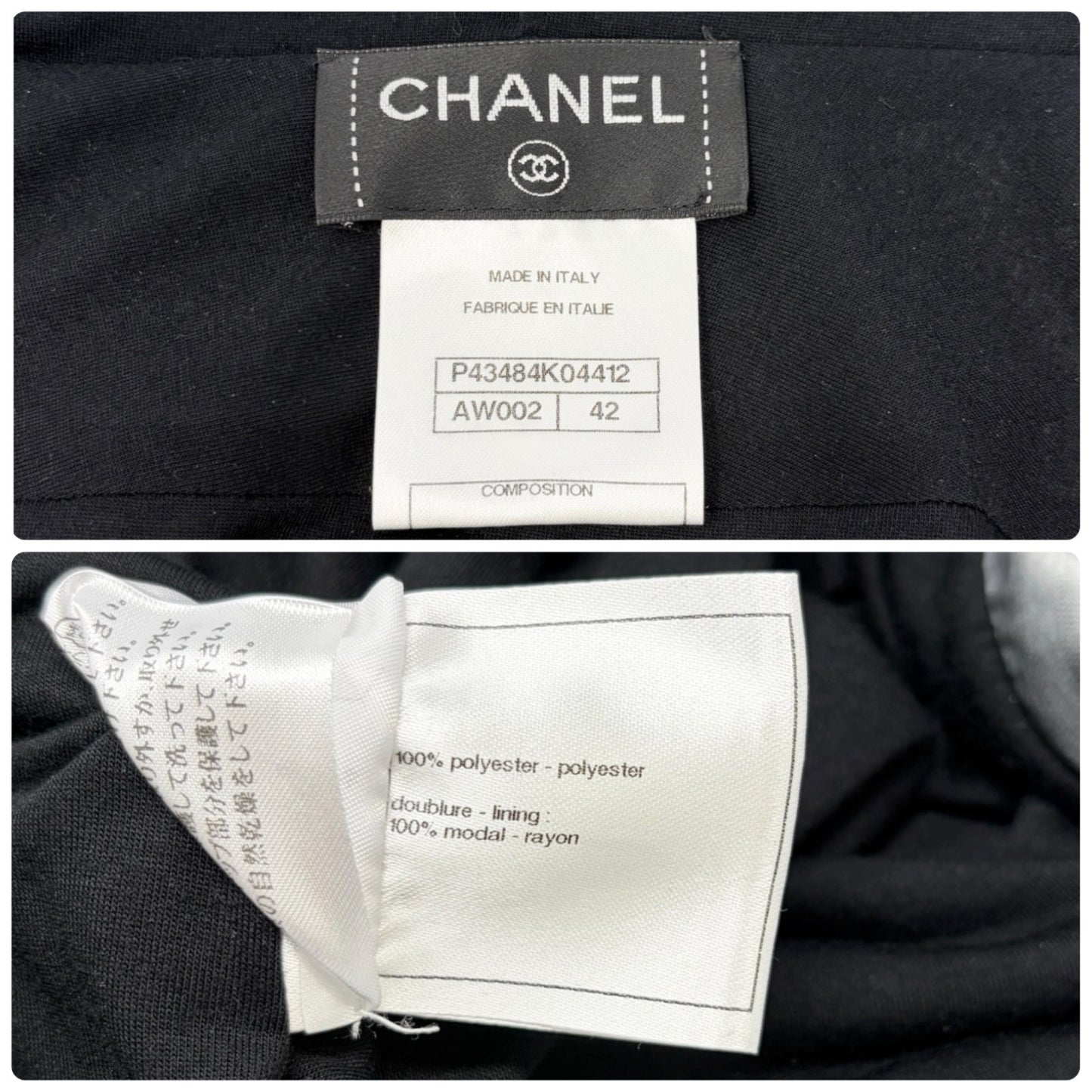 CHANEL Vintage P43484 Big CC Logo Zip Hoodie Jacket  #42 Silver Black 901958
