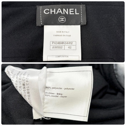CHANEL Vintage P43484 Big CC Logo Zip Hoodie Jacket  #42 Silver Black 901958