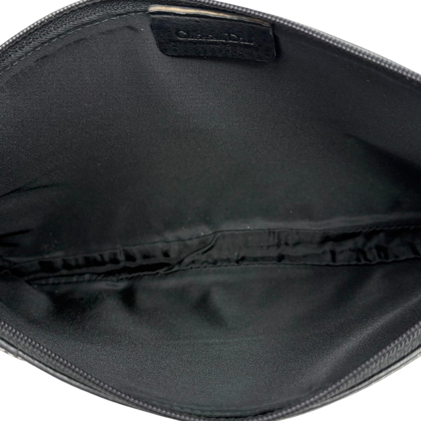Christian Dior Vintage 2001 CD Logo Leather Bag Pochette Pouch Clutch Black